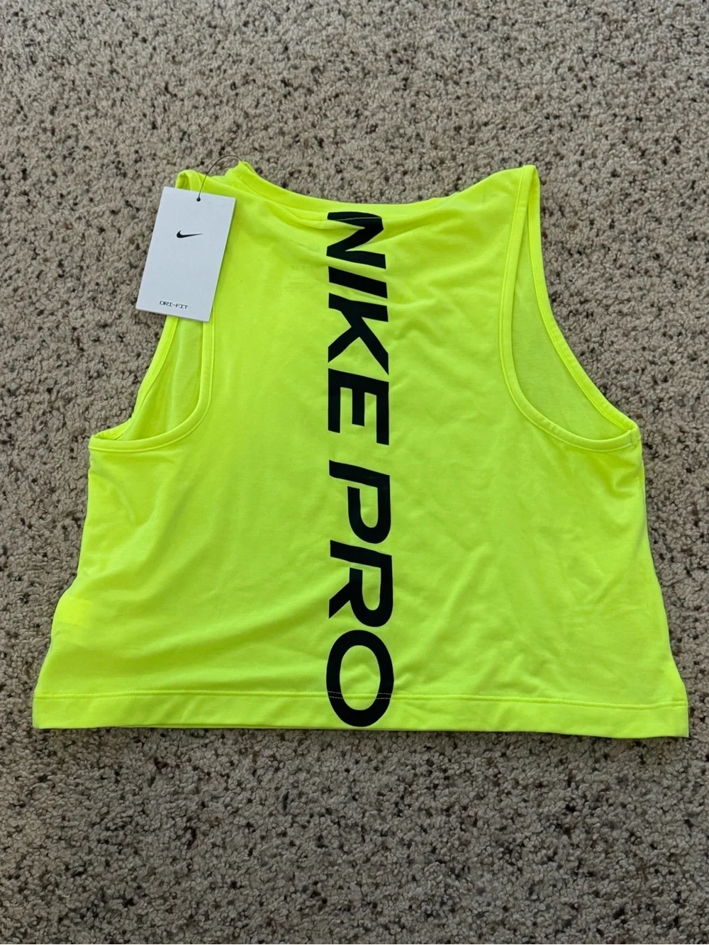 Kids' Dri-FIT Nike Pro Neon Yellow Sleeveless Tank